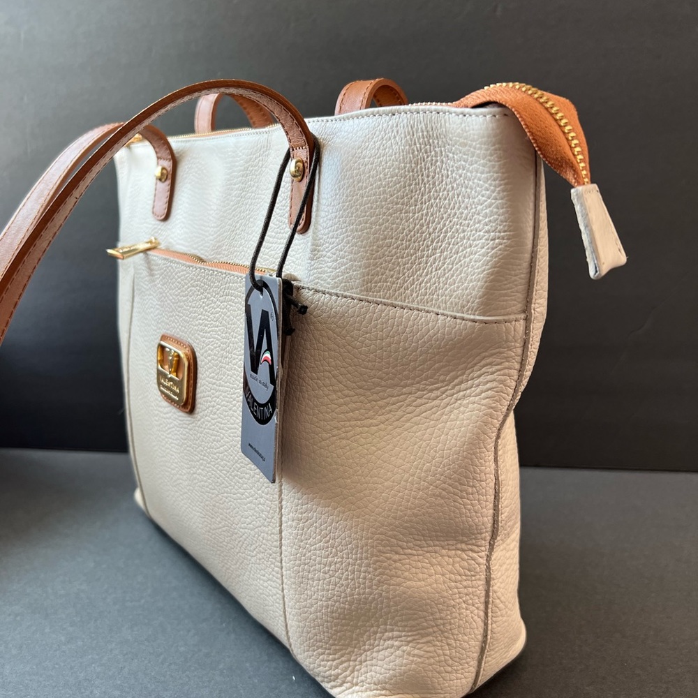 NWT VALENTINA TOTE SATCHEL HANDBAG LEATHER - Picture 3 of 8